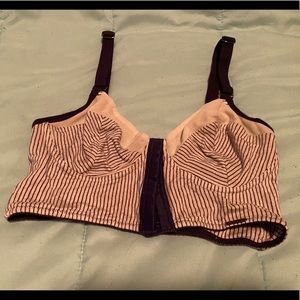 Striped blue and white bra